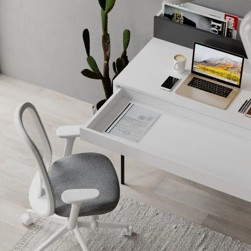 Bureau en bois « Leila » avec 1 tiroir et 2 compartiments, 110 x 60 cm, 101 cm de hauteur Effezeta