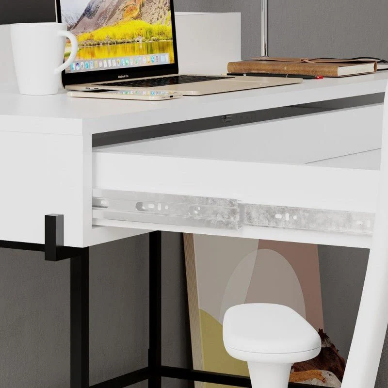 Bureau en bois « Leila » avec 1 tiroir et 2 compartiments, 110 x 60 cm, 101 cm de hauteur Effezeta