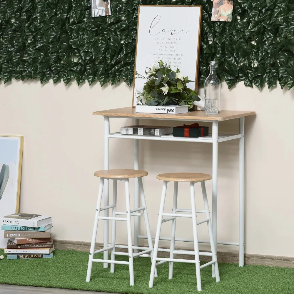 Ensemble table haute de bar et 2 chaises