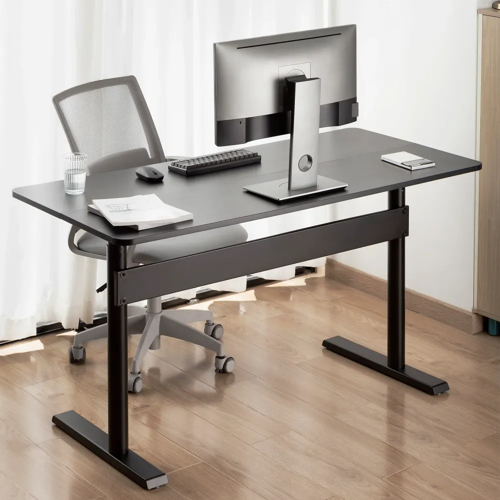 Bureau avec plateau 140x68cm Ergo Office, vérin à gaz, réglable en hauteur, pour travail debout et assis, hauteur max 115c...