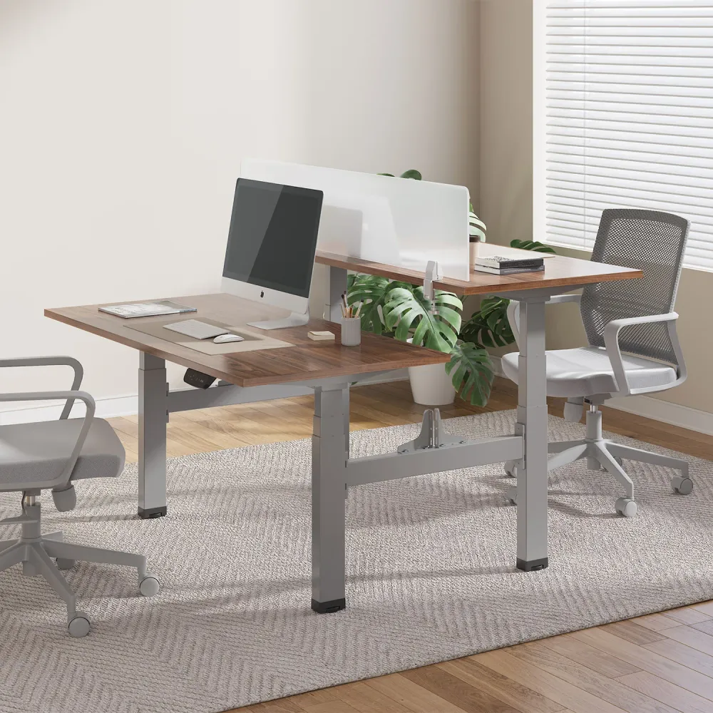 Ergo Office ER-404G Bureau électrique à double hauteur réglable hauteur max 128 cm max 125 kg x2, sans plateau assis-debou...