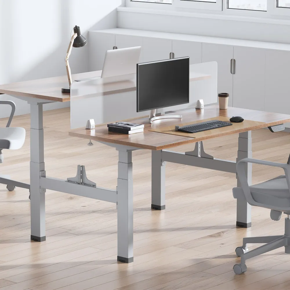 Ergo Office ER-404G Bureau électrique à double hauteur réglable hauteur max 128 cm max 125 kg x2, sans plateau assis-debou...