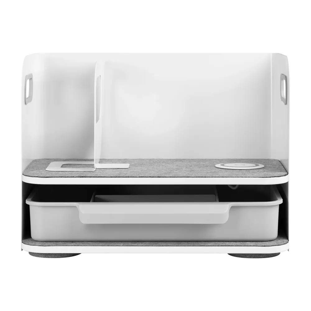 Organiseur de bureau avec tiroir et chargeur sans fil Ergo Office, blanc, max. 10kg, ER-441