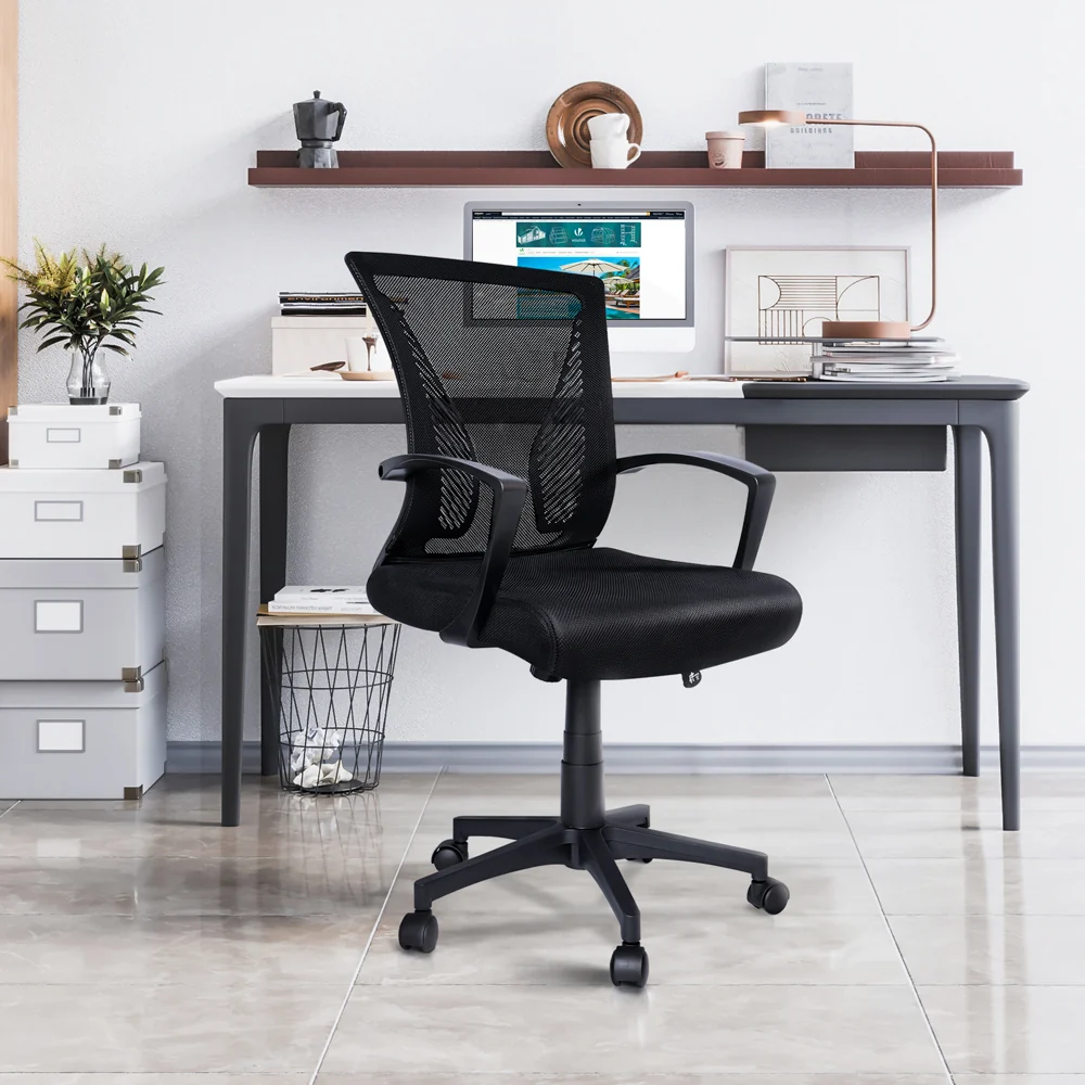 Fauteuil de Bureau Ergonomique pivotant avec dossier toile respirant Noir