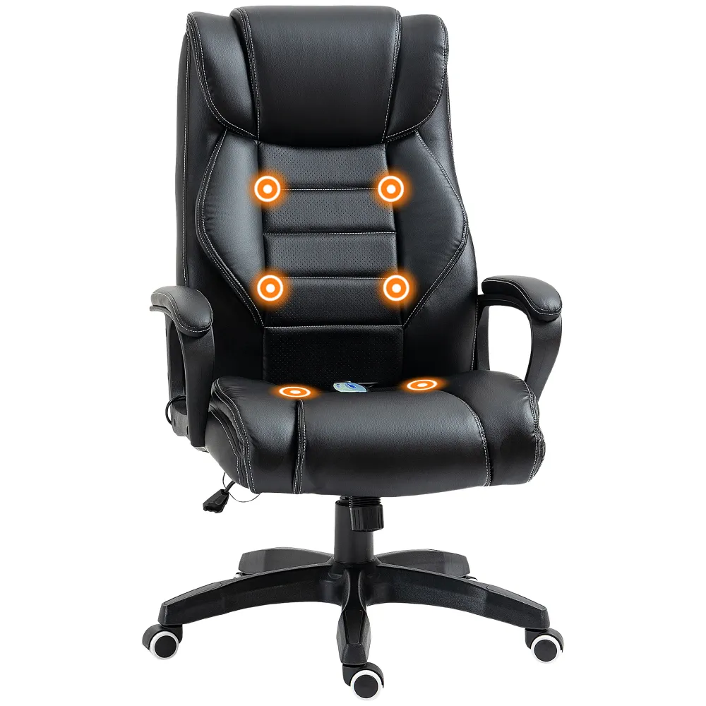 Fauteuil de bureau massant fauteuil bureau ergonomique grand confort hauteur réglable fonction dossier à bascule revêtemen...