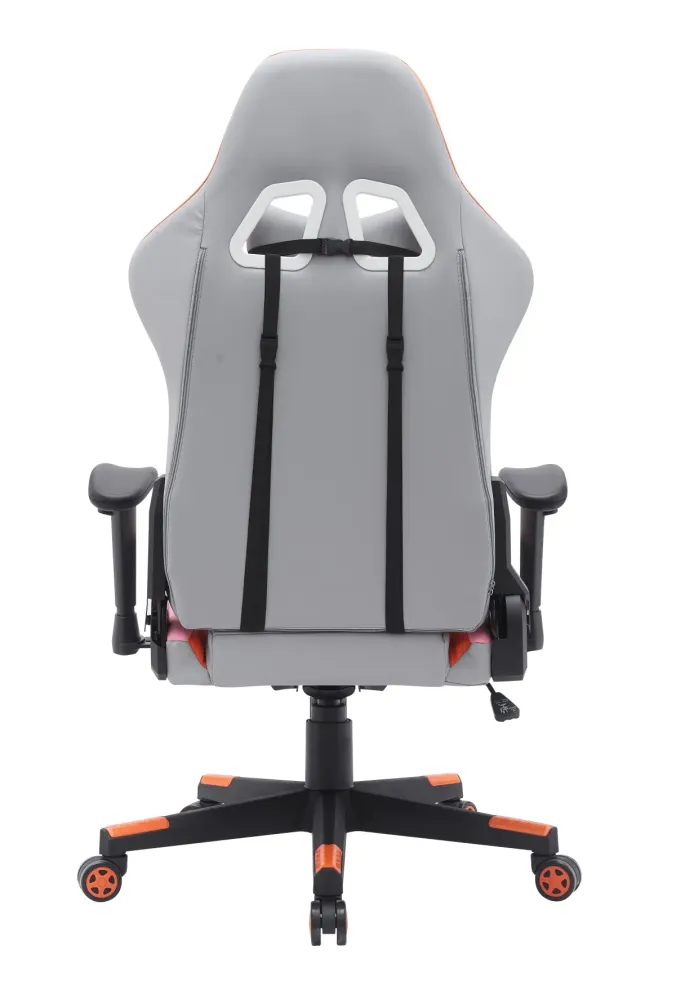 Fauteuil de gaming haute performance | Gris/Orange avec appui lombaire