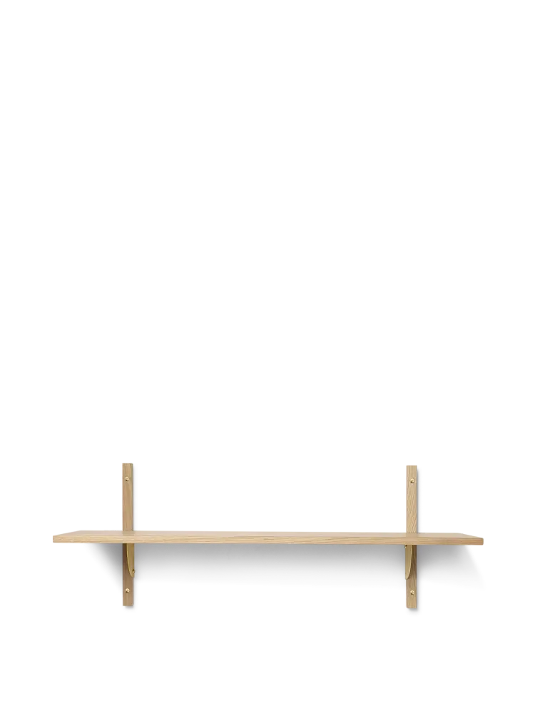 Sector Shelf - Single - Wide - Natural Oak/Brass Ferm Living - COM
