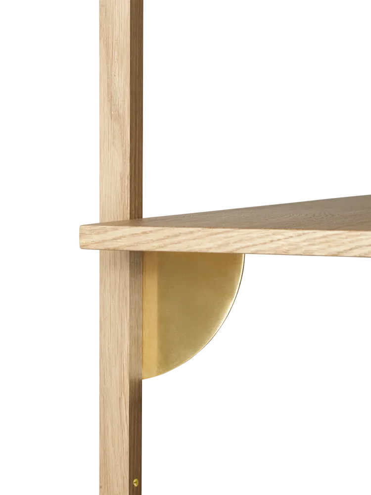 Sector Shelf - Single - Wide - Natural Oak/Brass Ferm Living - COM