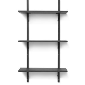 Sector Shelf - Triple - Narrow - Black Ash/Black Brass Ferm Living - COM