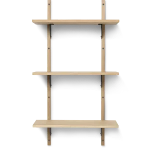 Sector Shelf - Triple - Narrow - Natural Oak/Black Brass Ferm Living - COM