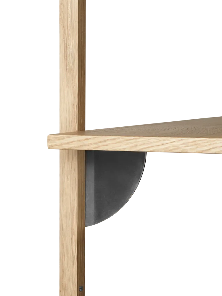 Sector Shelf - Triple - Narrow - Natural Oak/Black Brass Ferm Living - COM