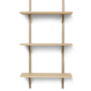 Sector Shelf - Triple - Narrow - Natural Oak/Brass Ferm Living - COM
