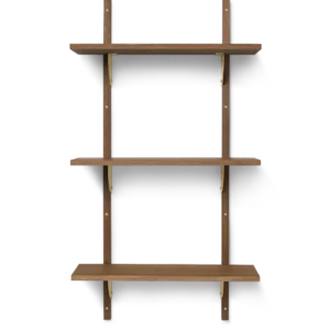 Sector Shelf - Triple - Narrow - Smoked Oak/Brass Ferm Living - COM