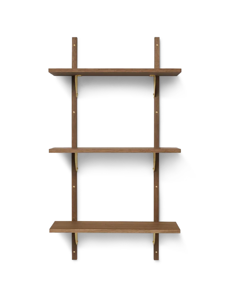 Sector Shelf - Triple - Narrow - Smoked Oak/Brass Ferm Living - COM