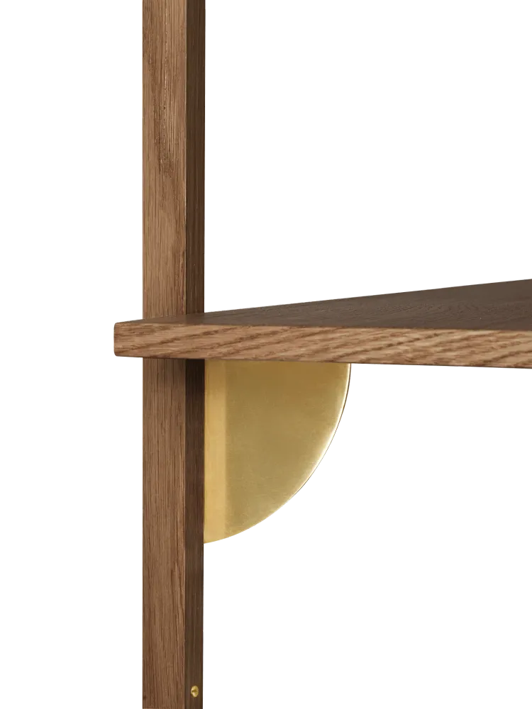 Sector Shelf - Triple - Narrow - Smoked Oak/Brass Ferm Living - COM