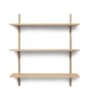 Sector Shelf - Triple - Wide - Natural Oak/Brass Ferm Living - COM