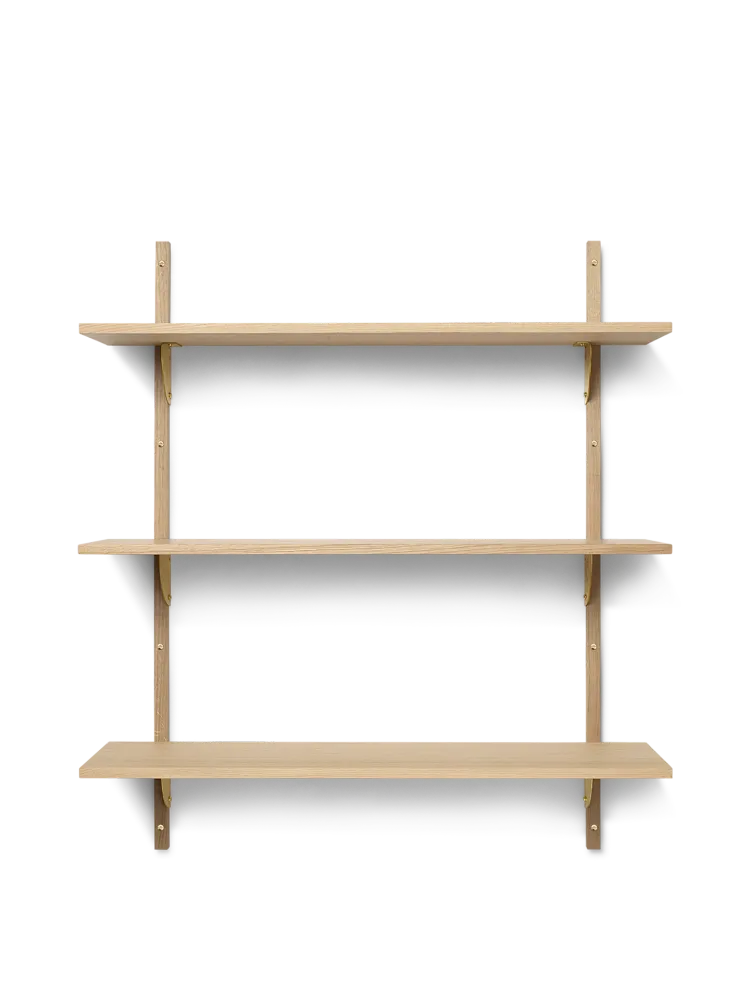 Sector Shelf - Triple - Wide - Natural Oak/Brass Ferm Living - COM