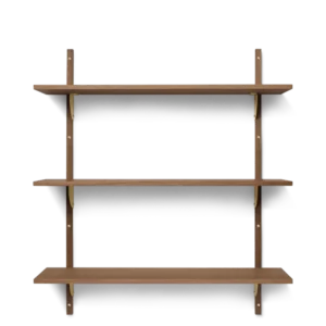 Sector Shelf - Triple - Wide - Smoked Oak/Brass Ferm Living - COM