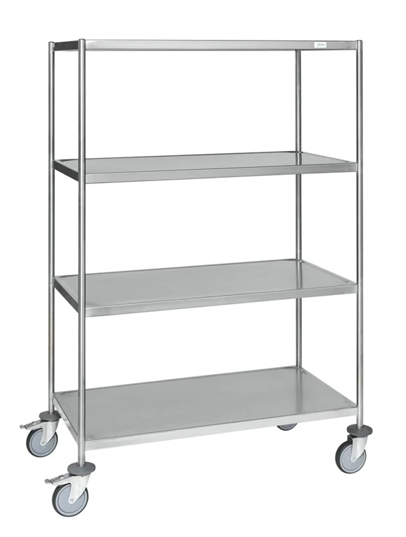 Fully Welded 4-Tier Stainless Steel Trolley – C3 (AISI 304) – 825 × 575 × 1650 mm
