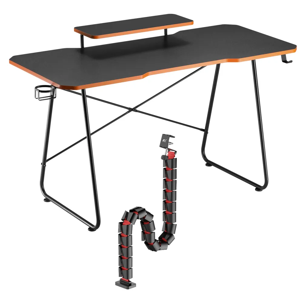 Gaming desk avec tablette pour moniteur NanoRS, 50kg max, hauteur 850mm, noir, RS170+Cable organizer / desk grille Nano RS...