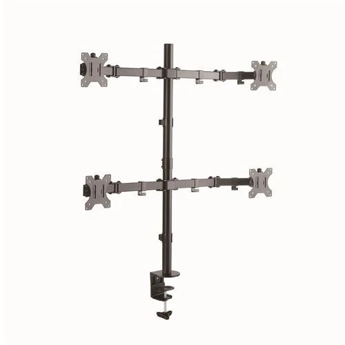 Support De Bureau 4 Bras Articulés Pour Tvs / Moniteurs 13" À 27" Avec Serre GlobalTone