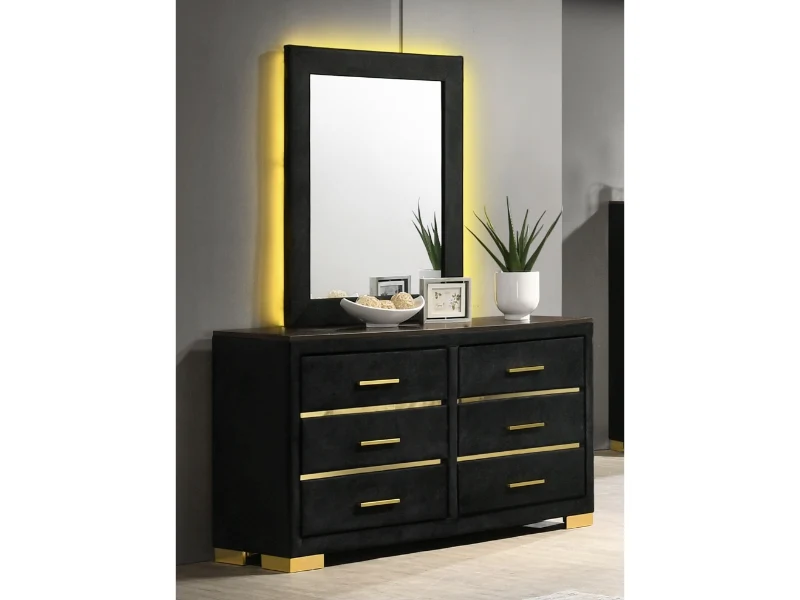 Madison - Ensemble De Chambre À Coucher - Velour Noir et Or Queen IFDC