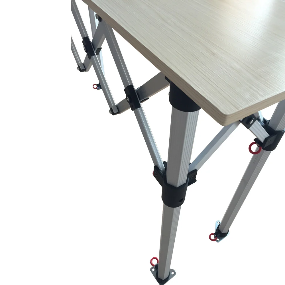 Comptoir table pliante hauteur réglable 285x60cm large plateau bois mélaminé Interouge
