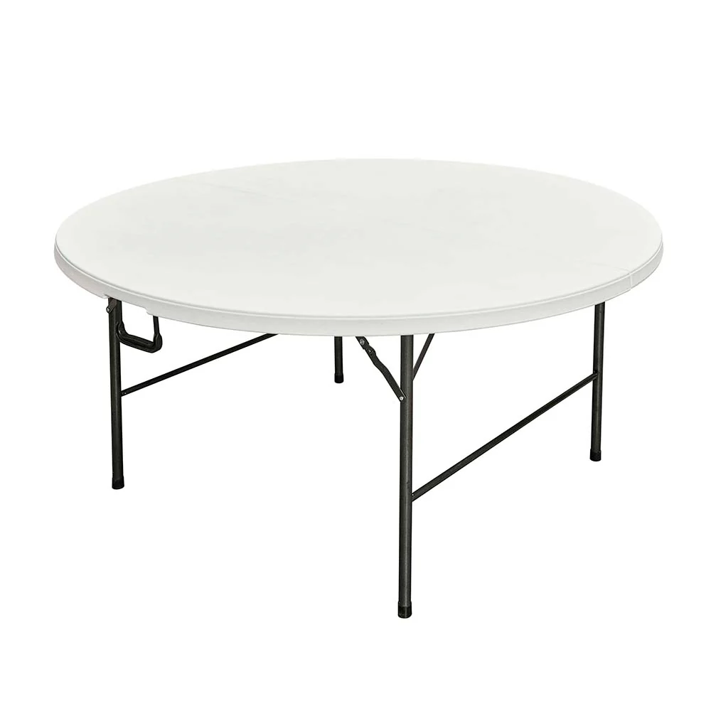 Table pliante de réception plateau rond pliable dia. 160cm Blanc Interouge