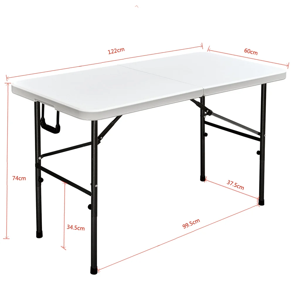 Table de réception pliante 122cm Blanc plateau pliable - 4 places Interouge