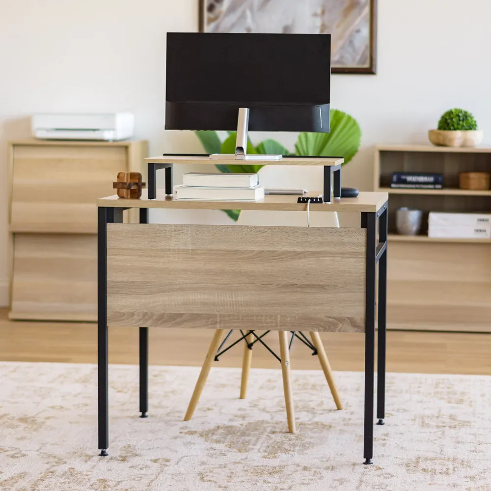 Bureau d'ordinateur avec support d'écran et gestion des câbles IRIS USA, Inc.