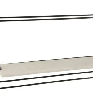 J-Line Muurrek 1Plank Ijzer/Marmer Zwart/Wit Large