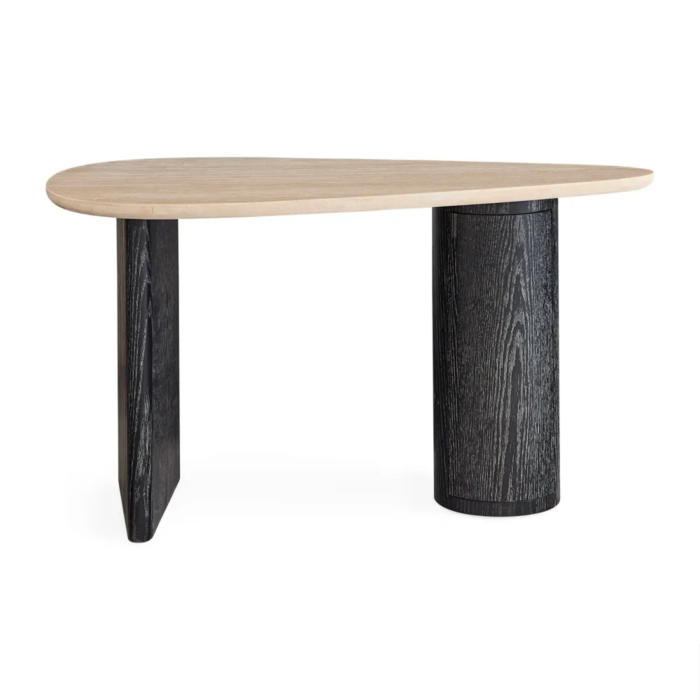 Jonathan Adler Bureau En Travertin Oeuf