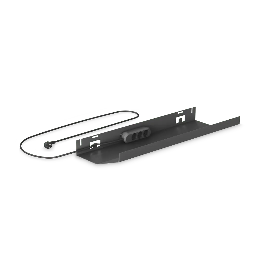 Kabelwanne mit Steckdose (Active Desk): Farbe schwarz