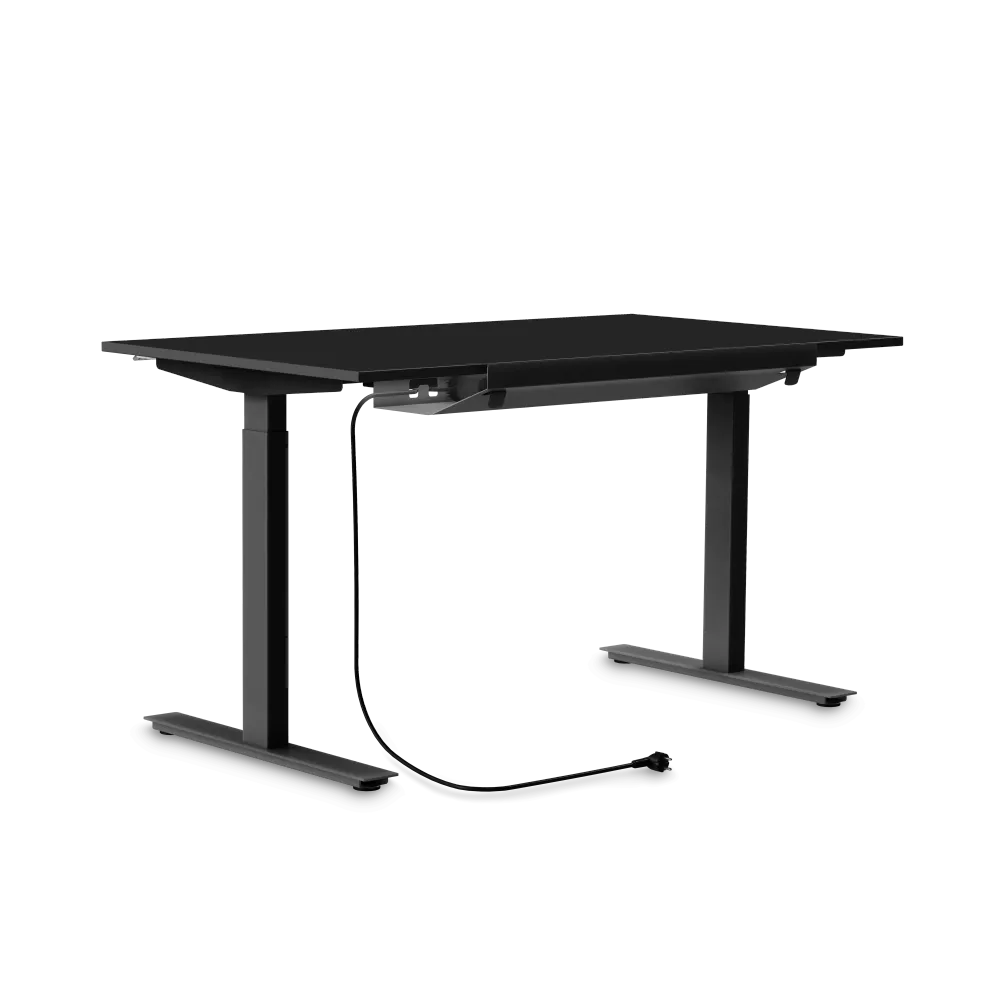 Kabelwanne mit Steckdose (Active Desk): Farbe schwarz