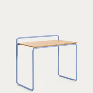 Bureau Tinn en placage de frêne et structure en métal bleu 82 x 45 cm Kave Home Mauritius Mu
