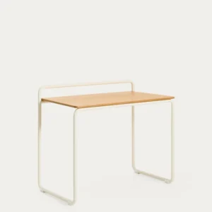 Bureau Tinn en placage de frêne et structure en métal beige 82 x 45 cm Kave Home Mauritius Mu