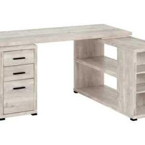 LINDA – Bureau d'angle blanc avec rangements