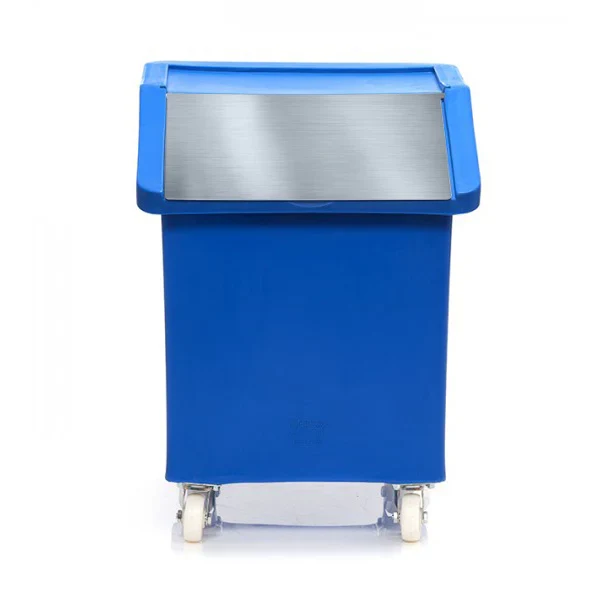 89 Litre Ingredients Trolley Stainless Steel Flap Lid – Food Approved Mobile Storage Bin