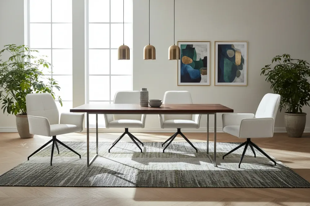 Lot 2 Chaises de Bureau Lutetia Tissu Doudou Pieds Métal Noir 65x62x88cm