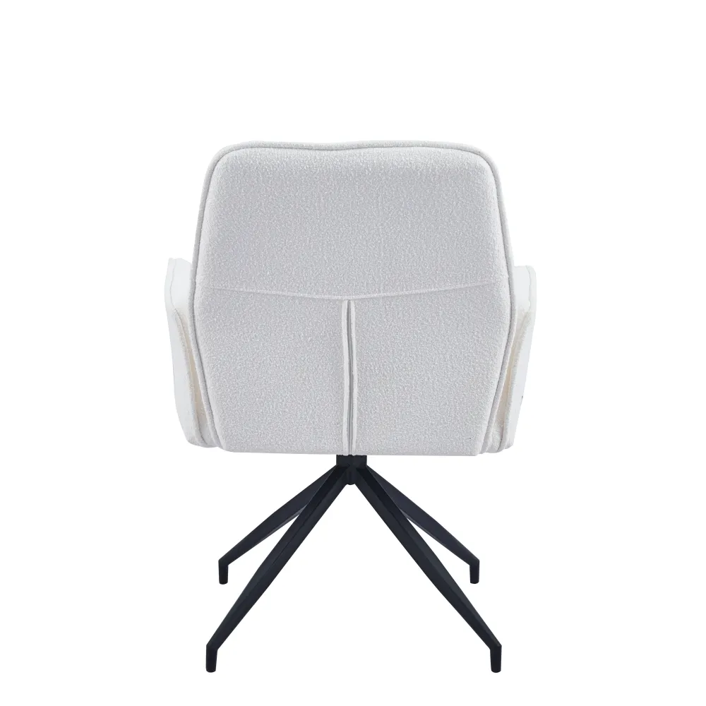 Lot 2 Chaises de Bureau Lutetia Tissu Doudou Pieds Métal Noir 65x62x88cm