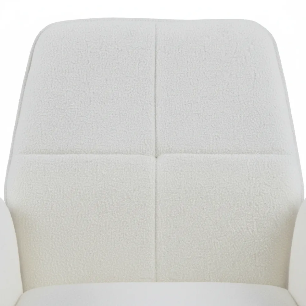 Lot 2 Chaises de Bureau Lutetia Tissu Doudou Pieds Métal Noir 65x62x88cm
