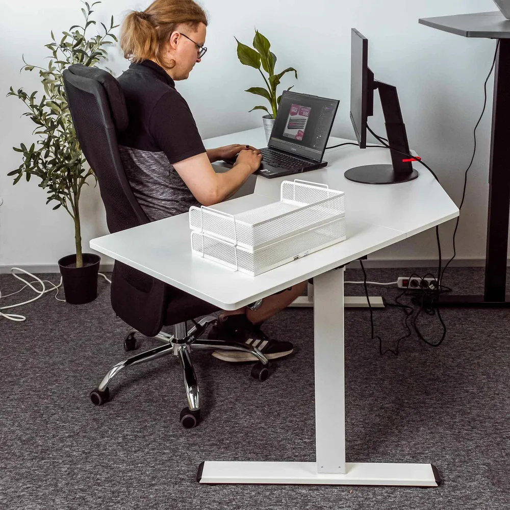 Lykke Bureau électrique d'angle M100 Blanc