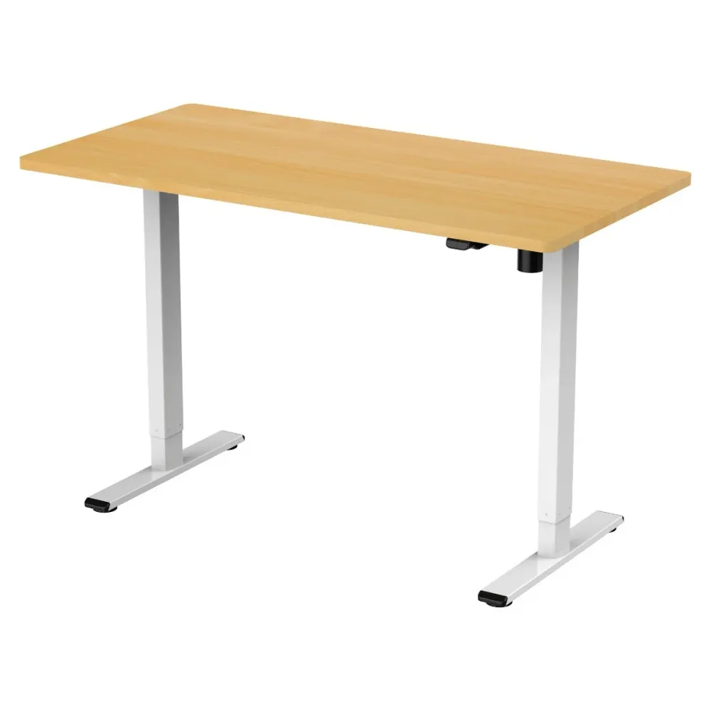 Lykke Bureau électrique M100, blanc/chêne, 120 x 60 cm