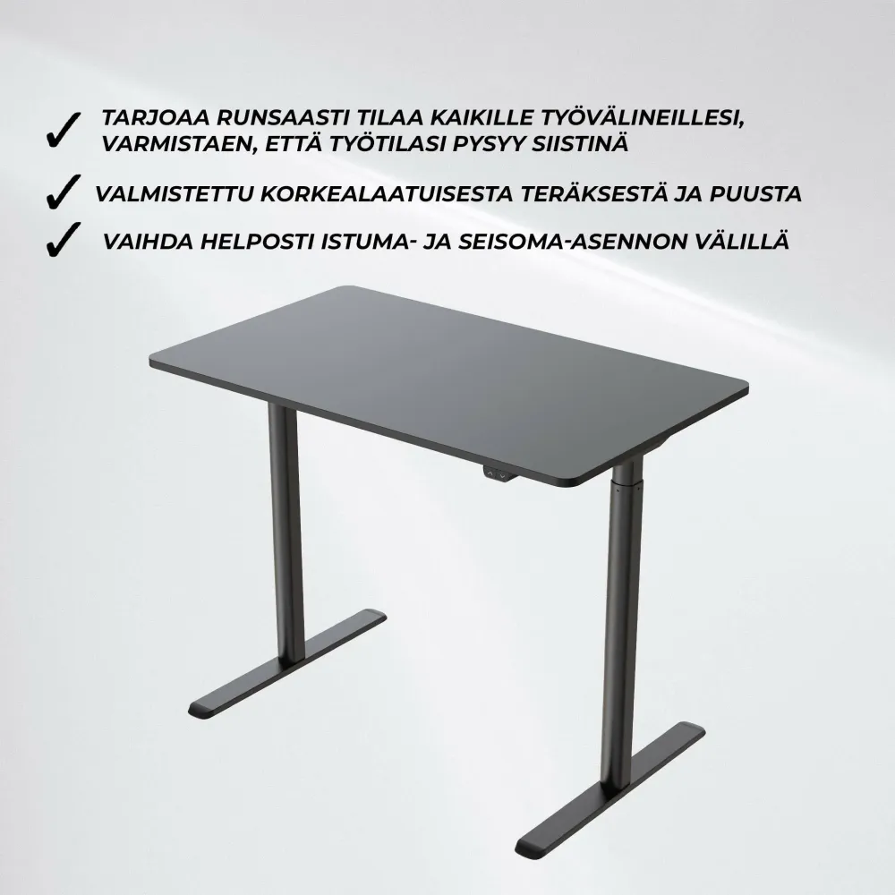 Lykke Bureau électrique Nordic 120x60cm, Noir