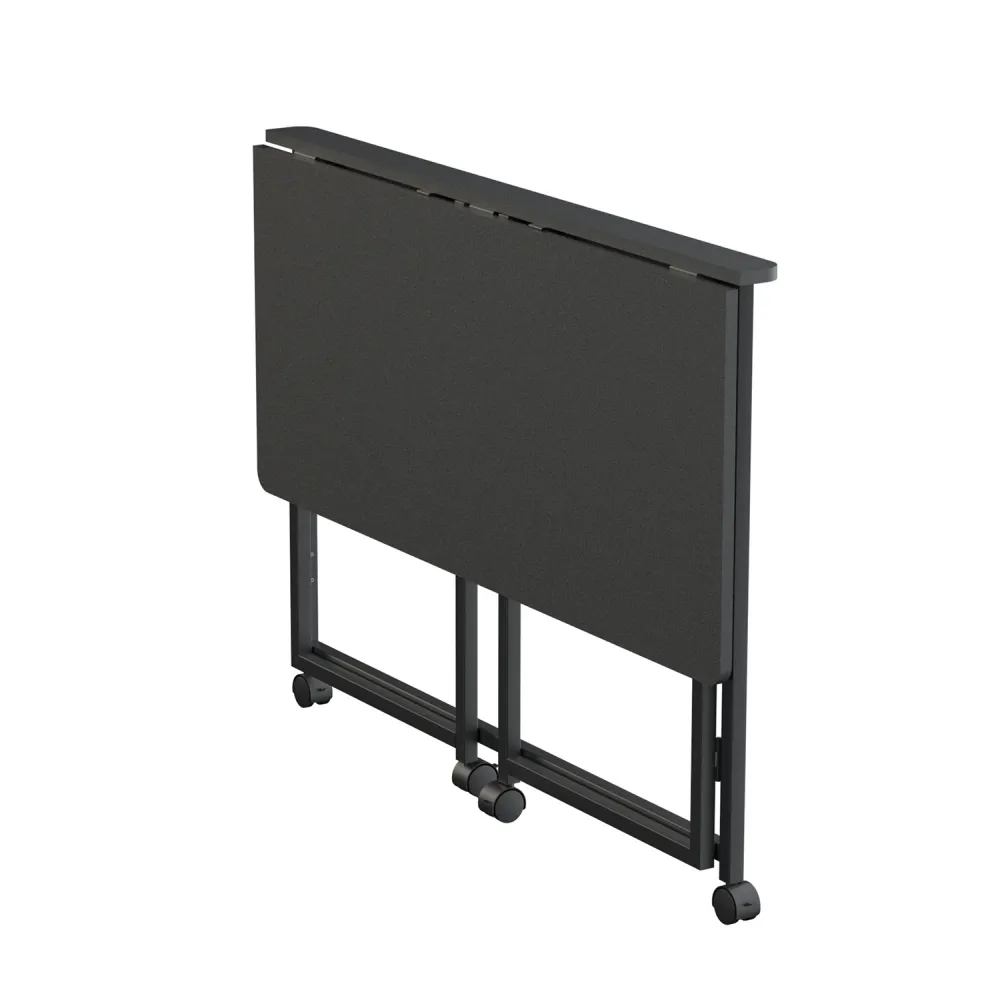Maclean table pliante, noire, mobile, plateau 100x50cm, max. 50kg, MC-1250 B