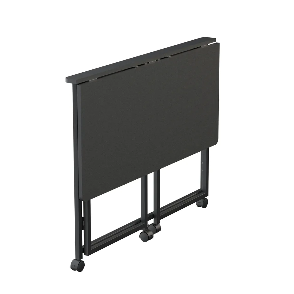 Maclean table pliante, noire, mobile, plateau 100x50cm, max. 50kg, MC-1250 B