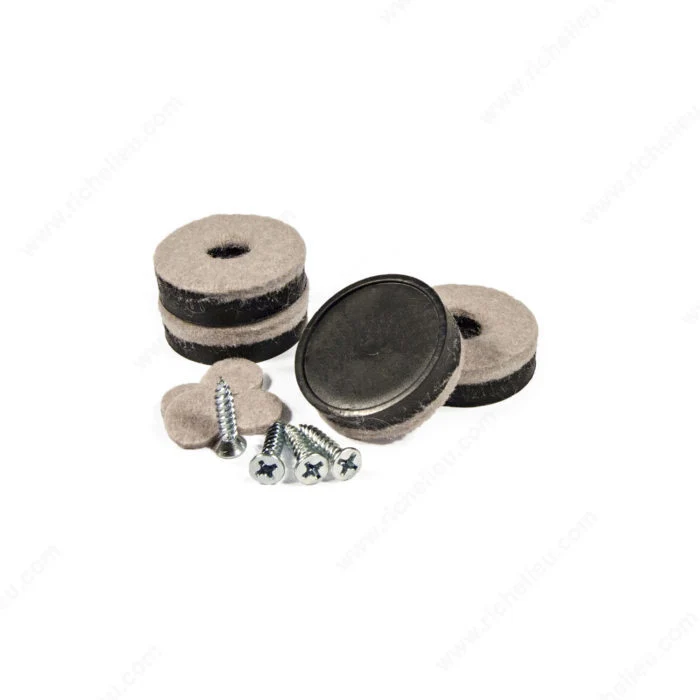 Feutres ronds sur coussinets robustes en vinyle pour meubles SUPER FELTAC® - 4 unités Madico