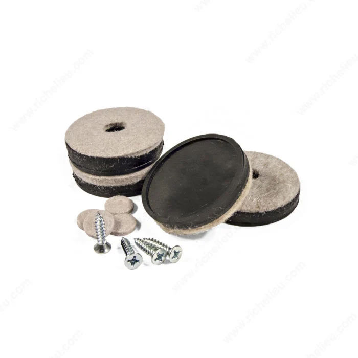 Feutres ronds sur coussinets robustes en vinyle pour meubles SUPER FELTAC® - 4 unités Madico