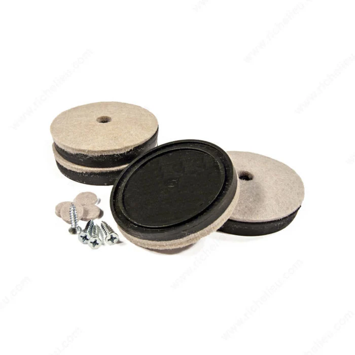 Feutres ronds sur coussinets robustes en vinyle pour meubles SUPER FELTAC® - 4 unités Madico