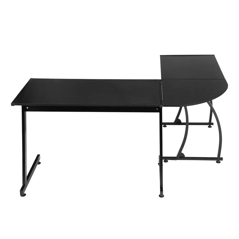 Arlette - Bureau d'ordinateur en forme de L avec cadre en métal Noir Magasins Hart | Hart Stores